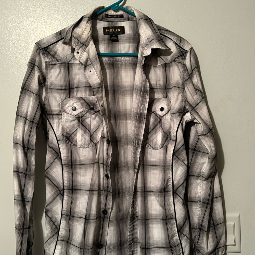 White and Black Mens Flannel
